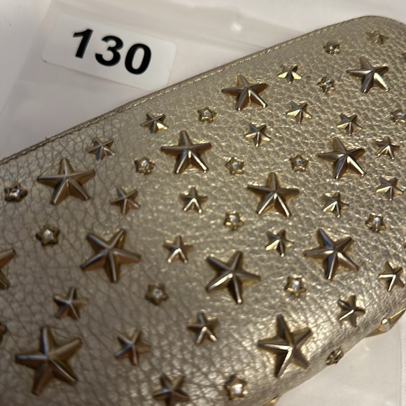 JIMMY CHOO FILIPA Star-embossed Leather Wallet GOLD Leather Signat… - Picture 15 of 17